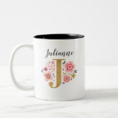 Initialbrief J Zweifarbige Tasse (Links)