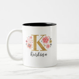 Initialbrief K Zweifarbige Tasse