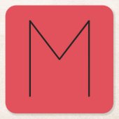 Initialbrief Mit Monogramm Modernes Minimalistisch Rechteckiger Pappuntersetzer (Vorderseite)