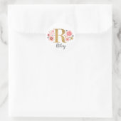 Initialbrief R Runder Aufkleber (Tasche)