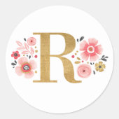 Initialbrief R Runder Aufkleber (Vorderseite)