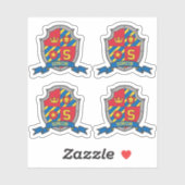 Initialbrief S individuelle Name Simon Löwe Wappen Aufkleber (Blatt)