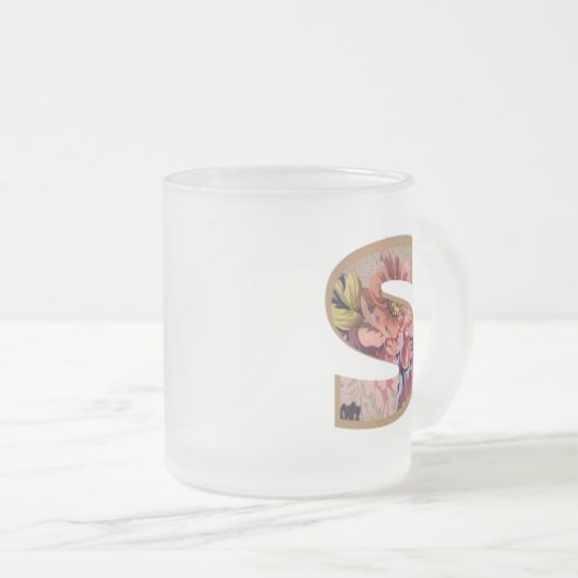 Initialbrief S Monogramm Mattglastasse (VorderseiteRechts)