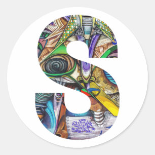 Initialbrief S Runder Aufkleber