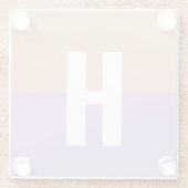 Initialbrief von elegantem Pastel-Colorblock Glasuntersetzer (Rückseite)