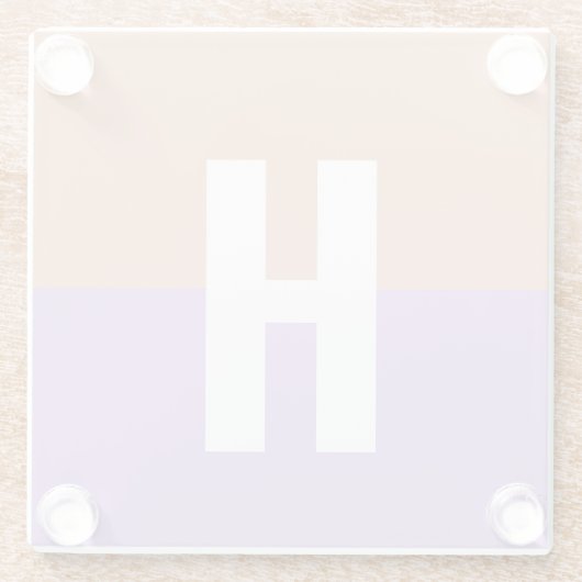 Initialbrief von elegantem Pastel-Colorblock Glasuntersetzer (Rückseite)