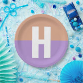 Initialbrief von elegantem Pastel-Colorblock Pappteller (Party)