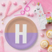 Initialbrief von elegantem Pastel-Colorblock Pappteller (Party)