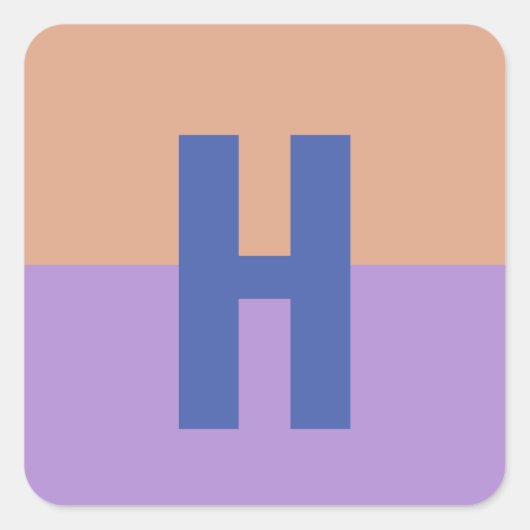 Initialbrief von elegantem Pastel-Colorblock Quadratischer Aufkleber (Vorderseite)