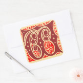 Initialbrief W der Vintagen Monogramm Quadratischer Aufkleber (Umschlag)