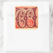 Initialbrief W der Vintagen Monogramm Quadratischer Aufkleber (Tasche)