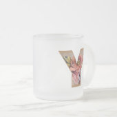 Initialbrief Y Monogramm für rustikale Flora Mattglastasse (VorderseiteRechts)