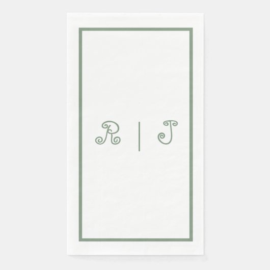 Initialbriefe für das Sage Green Monogram 2025 für Serviette (Vorderseite)