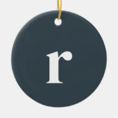 Initialbuchstabe Charcoal Gray | Trendy Minimalist Keramik Ornament (Vorne)