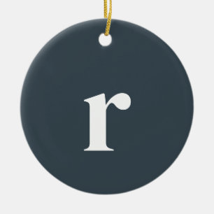 Initialbuchstabe Charcoal Gray Trendy Minimalist Keramik Ornament