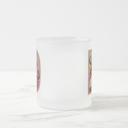 Initialbuchstabe D Monogramm der rustikalen Floral Mattglastasse (Mittel)