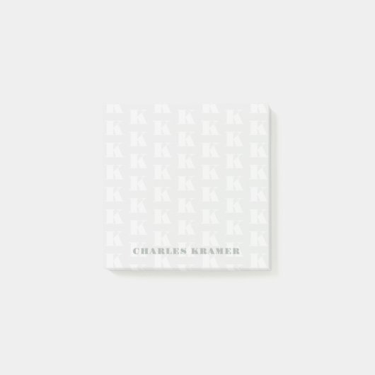 Initialbuchstabe der beruflichen Seitengrüne Monog Post-it Klebezettel (Vorderseite)