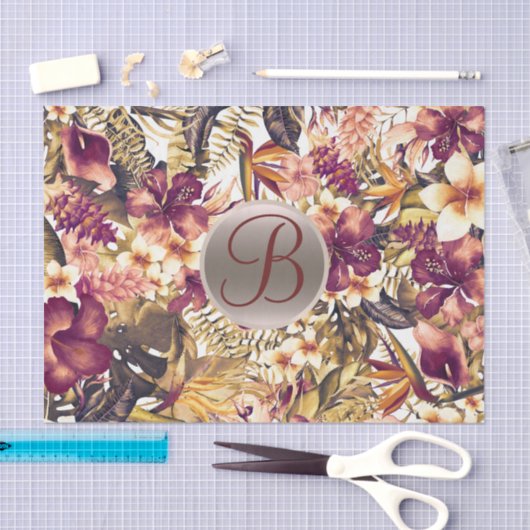 Initialbuchstabe der Hawaiian Golden Tropics Monog Seidenpapier (Handwerk)