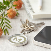 Initialbuchstabe der Minimal Classic Sage Monogram Schlüsselanhänger (Seite)