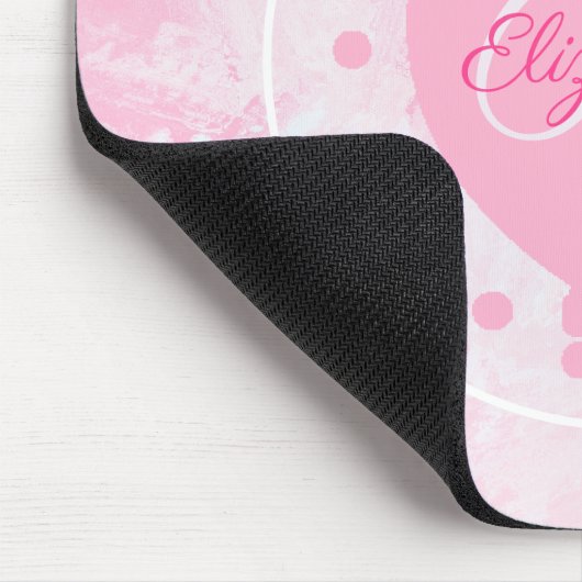 Initialbuchstabe des Chic Heart Monogram Pink Whit Mousepad (Ecke)