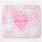 Initialbuchstabe des Chic Heart Monogram Pink Whit Mousepad (Vorne)