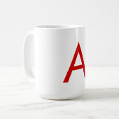 Initialbuchstabe des schlichten modernen weißen Mo Kaffeetasse (Vorderseite Links)