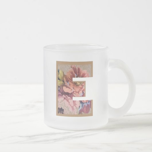 Initialbuchstabe E Monogramm für rustikale Flora Mattglastasse (Rechts)