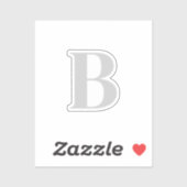 Initialbuchstabe Einziges Grau Monogramm Aufkleber (Blatt)