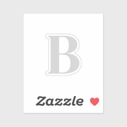 Initialbuchstabe Einziges Grau Monogramm Aufkleber (Blatt)