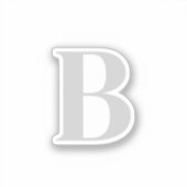 Initialbuchstabe Einziges Grau Monogramm Aufkleber (Vorderseite)