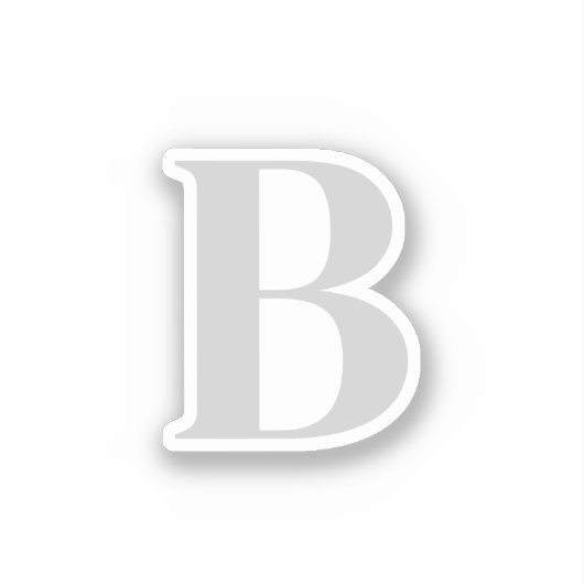 Initialbuchstabe Einziges Grau Monogramm Aufkleber (Vorderseite)