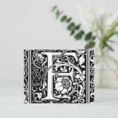 Initialbuchstabe F Vintages Mittelalterliches Mono Postkarte (Stehend Vorderseite)