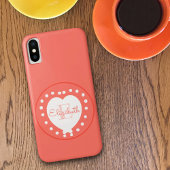 Initialbuchstabe für Chic Monogram Coral White Hea Case-Mate iPhone Hülle