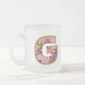 Initialbuchstabe G Monogramm für rustikale Floral Mattglastasse (Links)