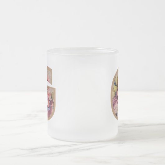 Initialbuchstabe G Monogramm für rustikale Floral Mattglastasse (Mittel)