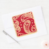 Initialbuchstabe H der Vintagen Monogramm Quadratischer Aufkleber (Umschlag)