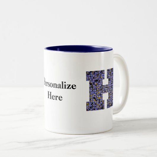 Initialbuchstabe H für das Mosaikglas Zweifarbige Tasse (VorderseiteRechts)