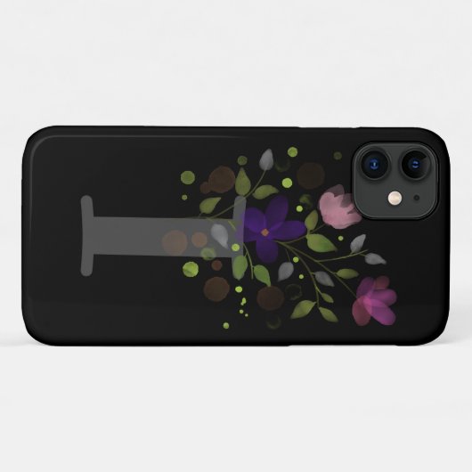 Initialbuchstabe I Plus Blumendesign Case-Mate iPhone Hülle (Rückseite (Horizontal))