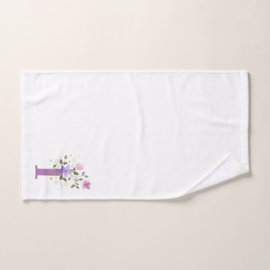 Initialbuchstabe I Plus Set für das Blumendesign B (Handtuch)