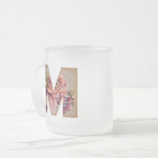 Initialbuchstabe M Monogramm Mattglastasse (Vorderseite Links)
