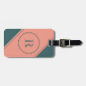 Initialbuchstabe Monogramm mit Doppelkreis Gepäckanhänger (Vorderseite horizontal)