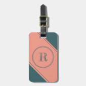 Initialbuchstabe Monogramm mit Doppelkreis Gepäckanhänger (Vorderseite vertikal)