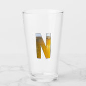 Initialbuchstabe N der Funny Beer Head Monogram Glas (Vorderseite)