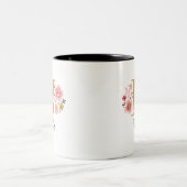 Initialbuchstabe N für das Monogramm Pink Floral Zweifarbige Tasse (Mittel)