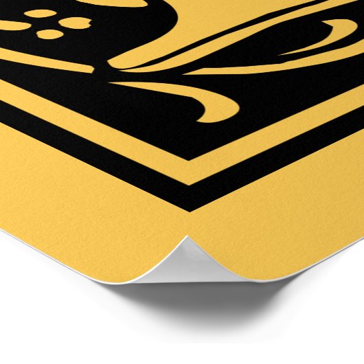 Initialbuchstabe N Mittelalterliches Monogramm Vin Poster (Ecke)