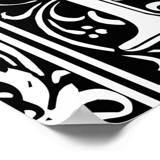 Initialbuchstabe N Mittelalterliches Monogramm Vin Poster (Ecke)