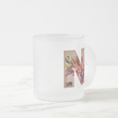 Initialbuchstabe N Monogramm für rustikale Floral Mattglastasse (VorderseiteRechts)
