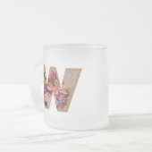 Initialbuchstabe W Monogramm für rustikale Flora Mattglastasse (Vorderseite Links)