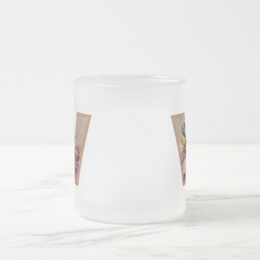 Initialbuchstabe W Monogramm für rustikale Flora Mattglastasse (Mittel)