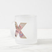 Initialbuchstabe X Monogramm für rustikale Flora Mattglastasse (Vorderseite Links)